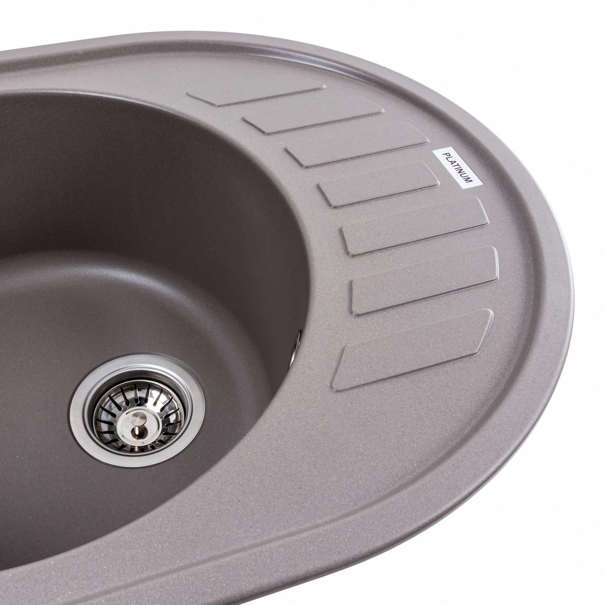 Мийка для кухні гранітна Platinum 6250 SOUL матова Дюна - фото 3