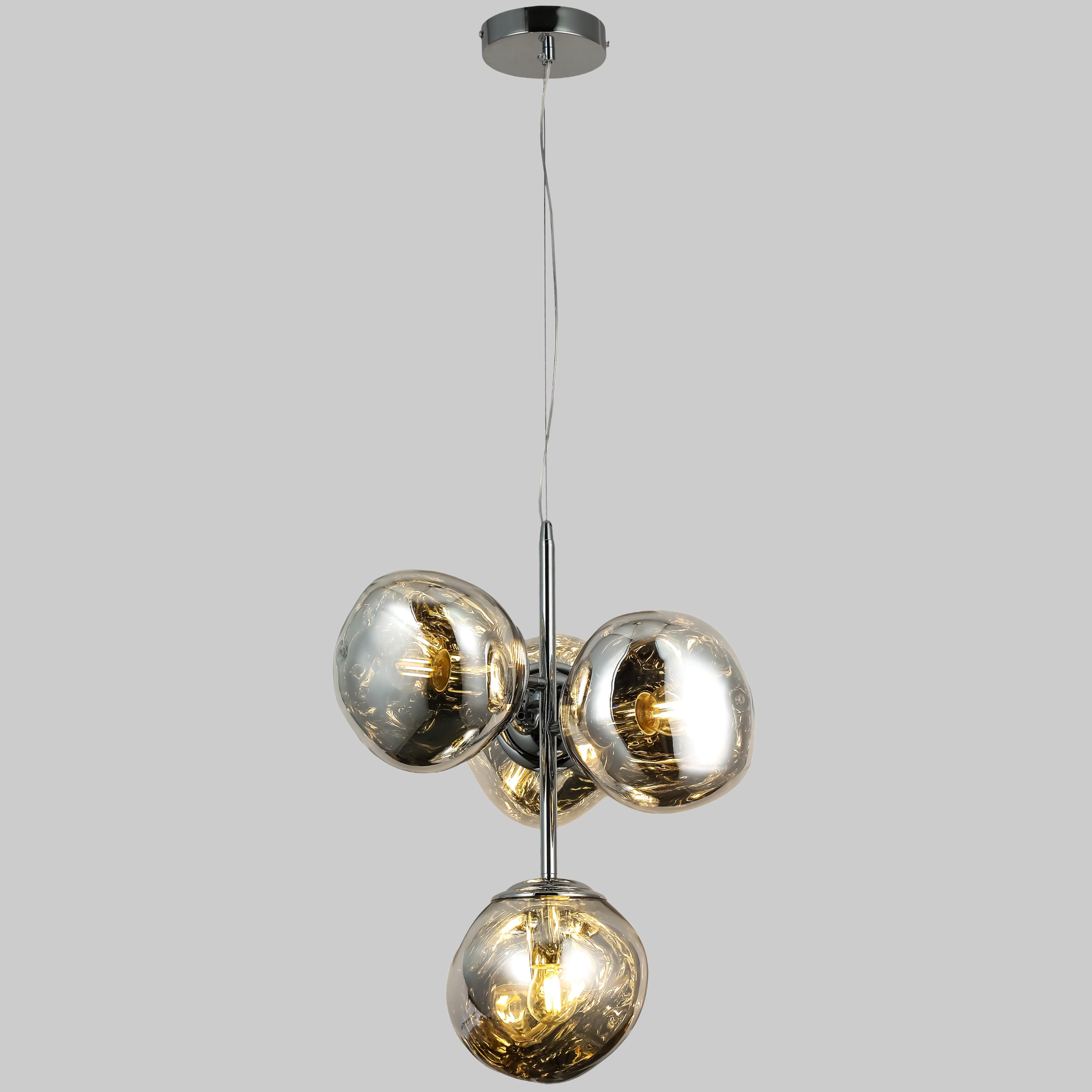 Люстра дизайнерська Melt з плафонами 18 см Срібний (93-CH01-4) - фото 1