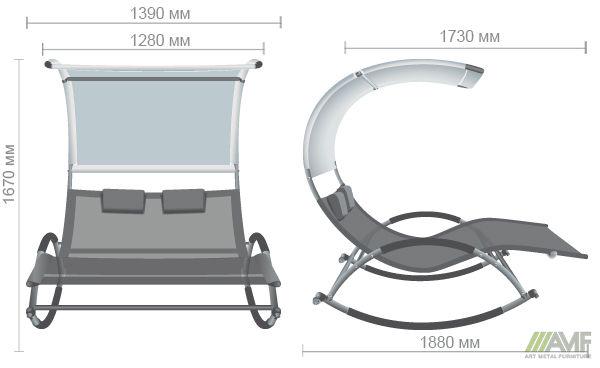 Качели-шезлонг садовые AMF Zen Черный (521889) - фото 18