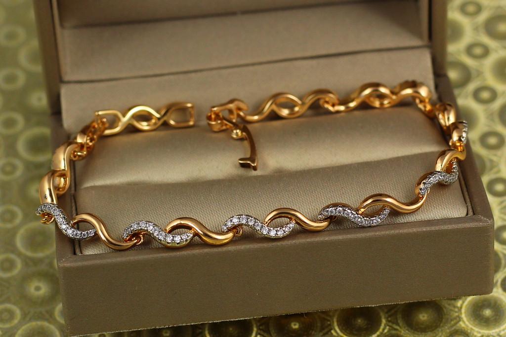 Браслет Xuping Jewelry кудри с родием 21 см 5 мм Золотистый (2405543360)