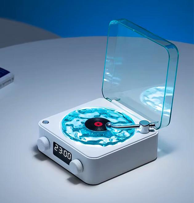 Ночник в стиле ретро проигрывателя Vinyl Waves с Bluetooth портативный Белый