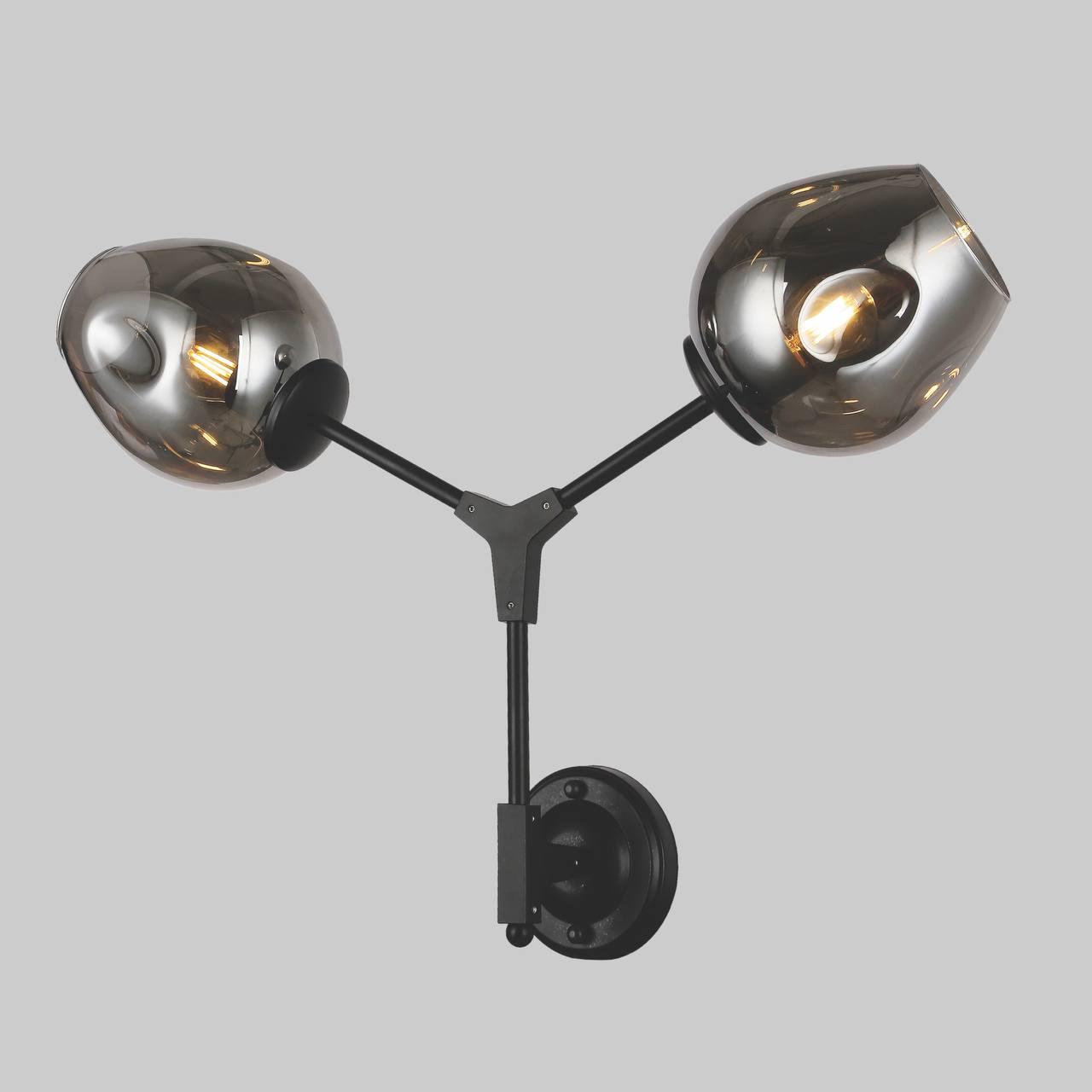 Бра Молекула Черно-прозрачный (56-LWPR0231-2 BK+BK)