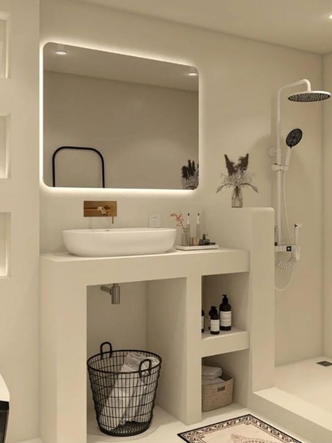 Зеркало прямоугольное с подсветкой/закругленными углами M 80х100 см (10011M-80100stW)