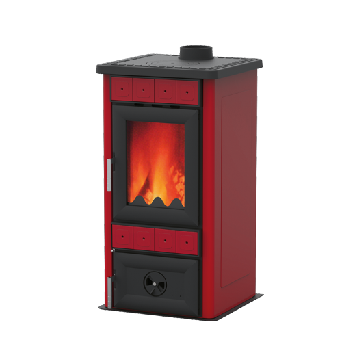 Піч-камін опалювальна на дровах ALFA-PLAM LARA 8 кВт Червоний (CNT00007652)