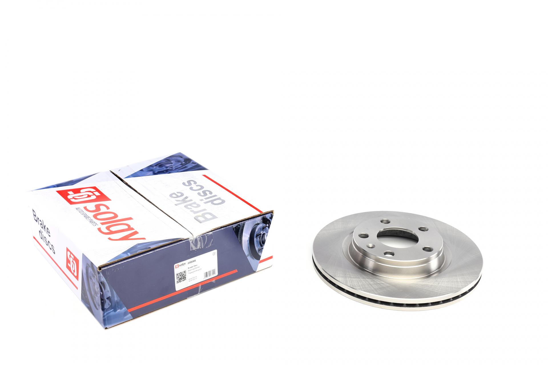 Диск тормозной передний SOLGY для VW Passat 96-05 280x22 мм (208088)