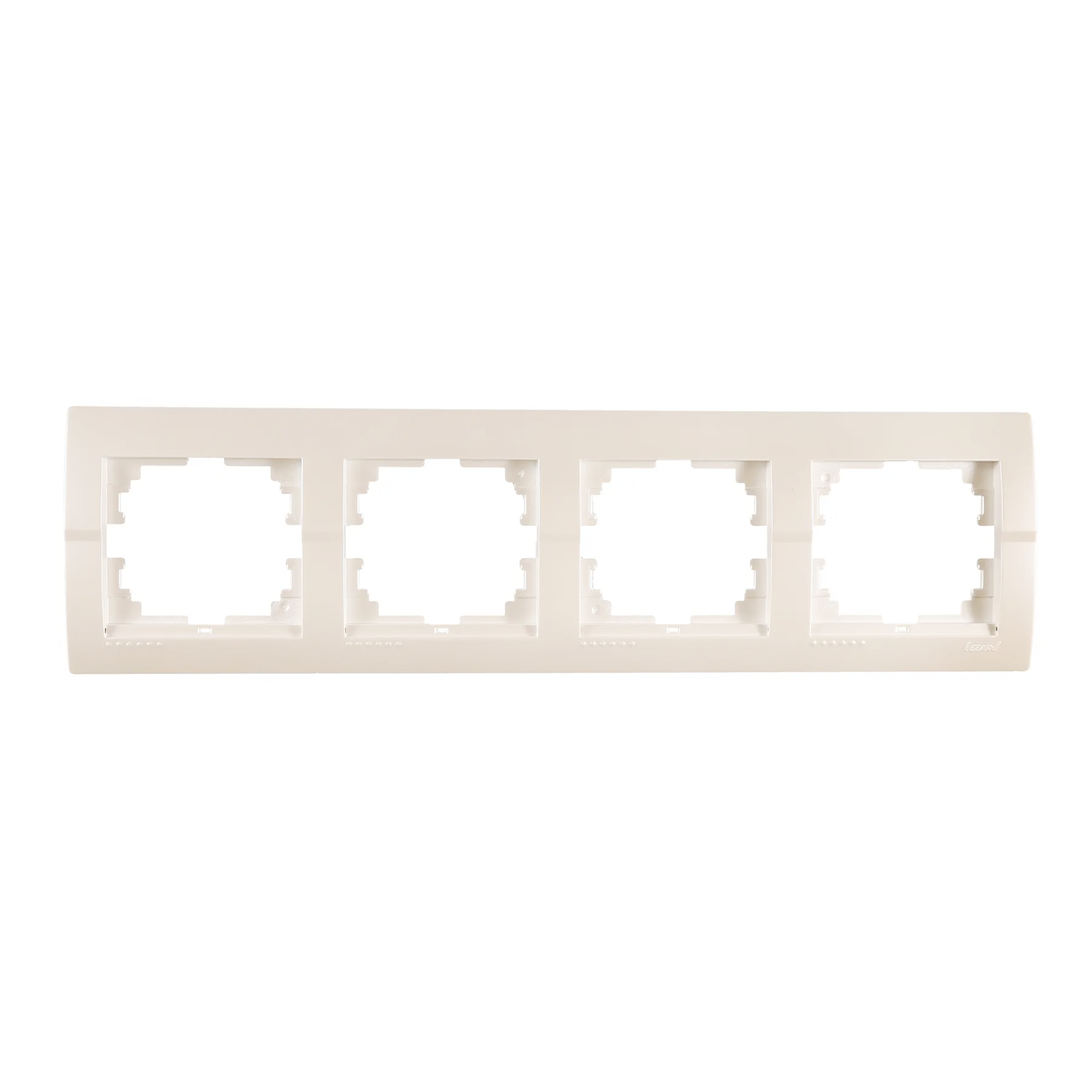 Рамка Lezard Deriy 4-местная горизонтальная Белый металлик