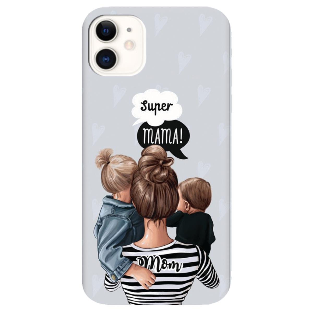 Силиконовый чехол Zorrov для Apple iPhone 11 - Super Mama (12130040264118206)