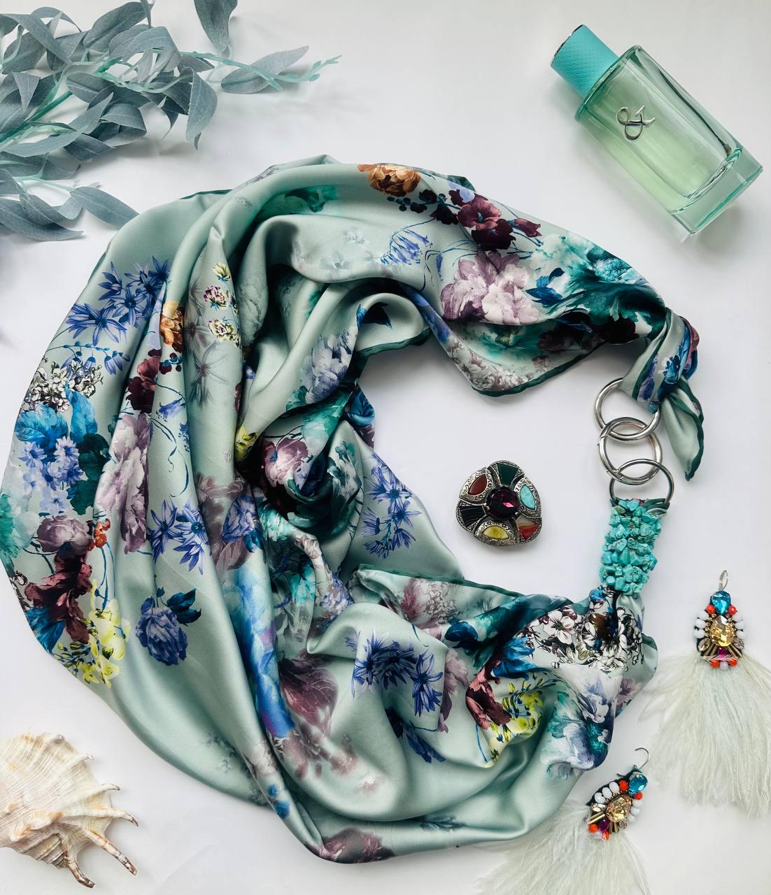 Хустка My Scarf Сніданок у тіффані прикрашена натуральним каменем (25763427)