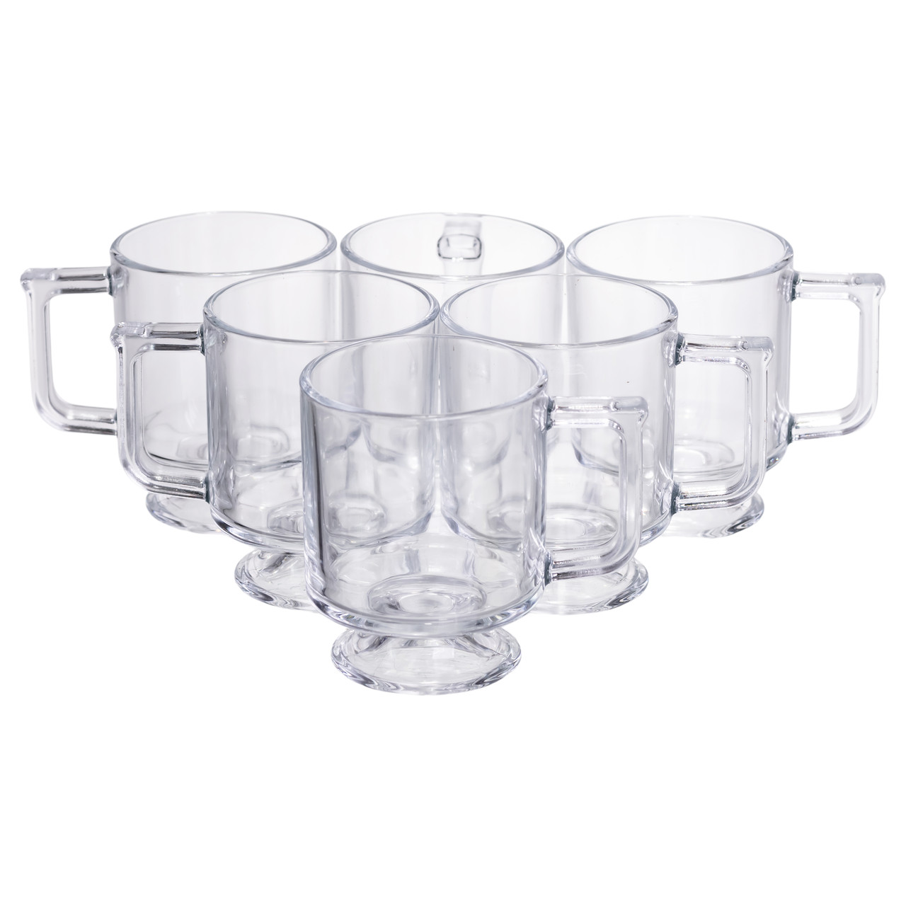 Набор стеклянных чашек для чая и кофе Goblet 6 шт. по 300 мл Прозрачный (HP-19-L6) Набор стеклянных чашек для чая и кофе Goblet 6 шт. по 300 мл Прозрачный (HP-19-L6)