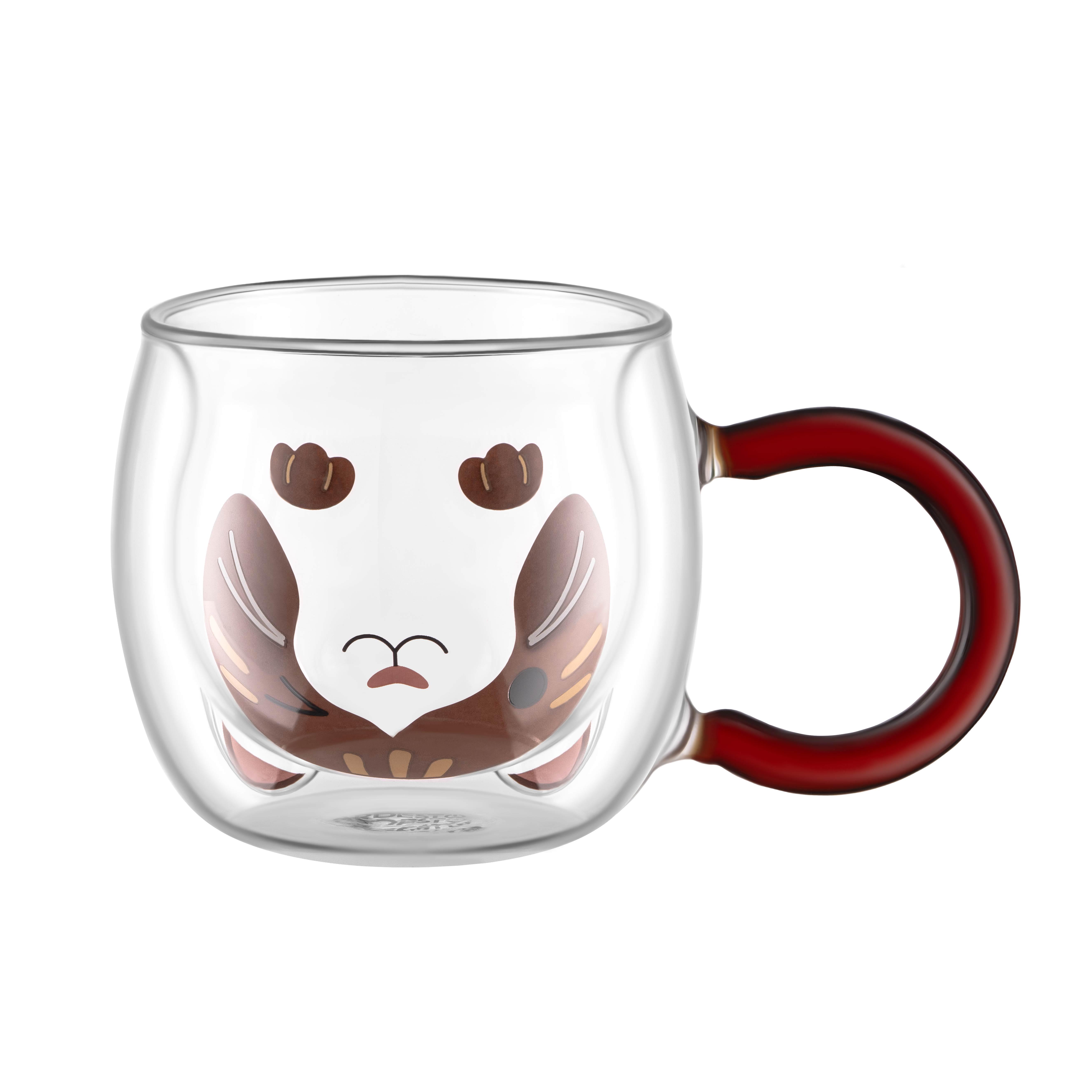 Набір чашок з подвійними стінками Ardesto Animals боросилікатне скло 280 мл 2 шт. Прозорий (AR2628BC)