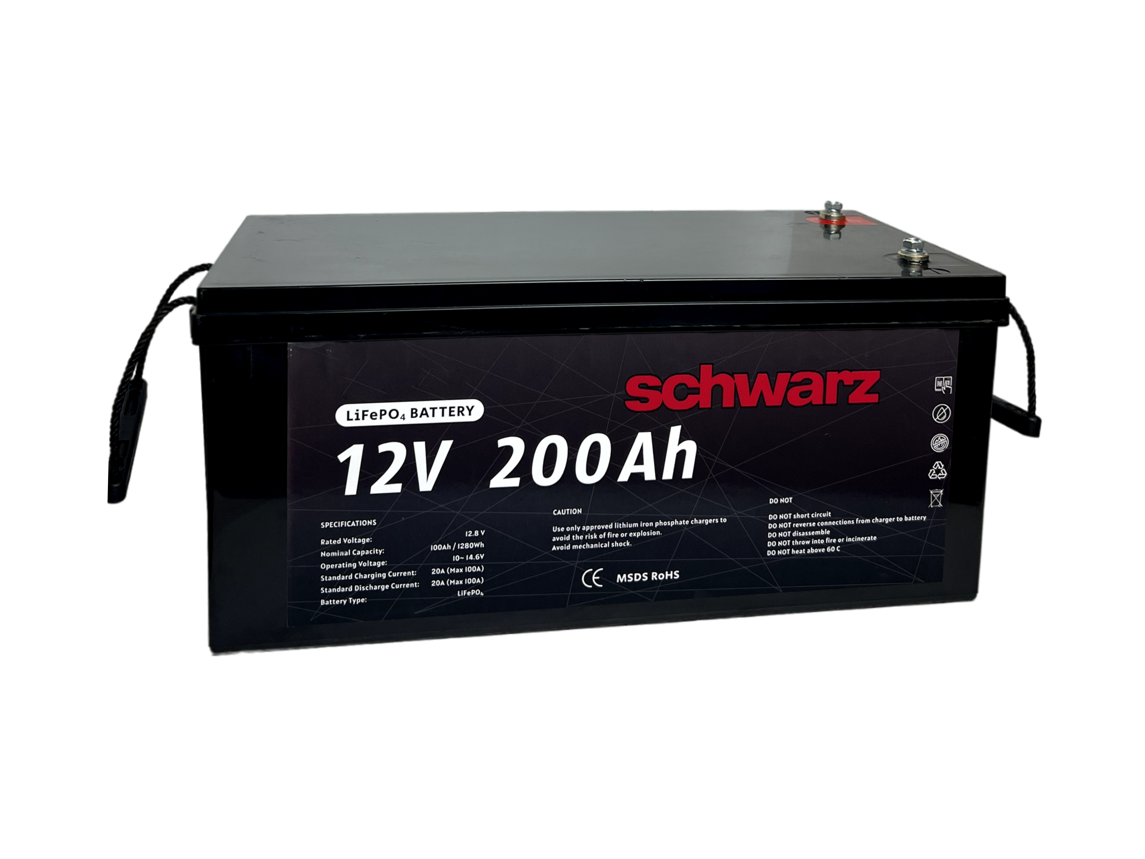 Аккумулятор литий-железо-фосфатный LiFePo4 Schwarz 12V 200 Ah BMS (d02ca6c4)