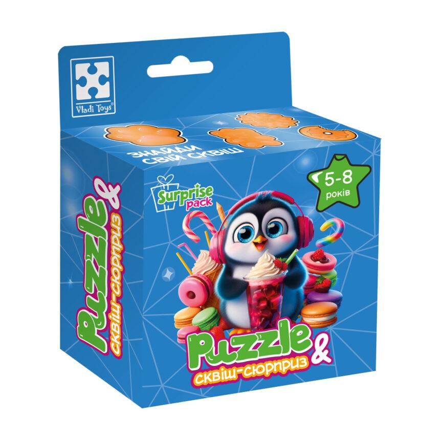 Пазлы детские с сюрпризом Vladi Toys Пингвинчик 180 дет. Синий (IP-177-P-1224)