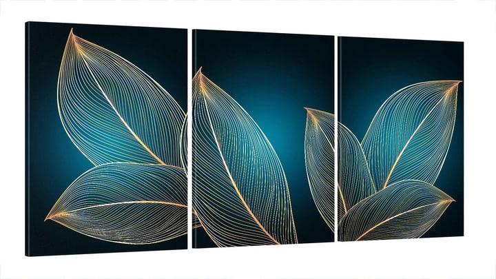 Картина модульная на холсте DK Листья из золота 70x150 см (MK30270 B)