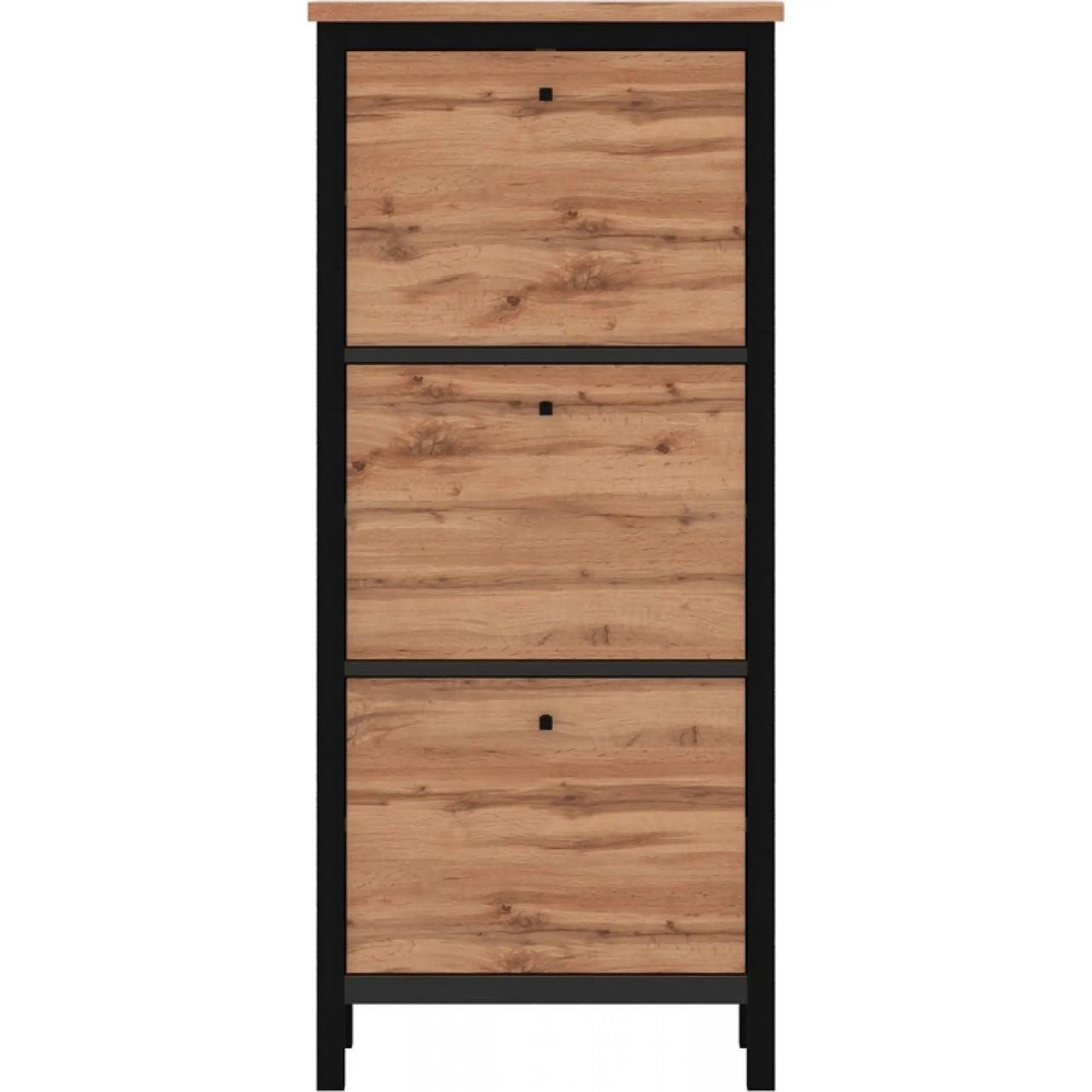 Тумба для обуви Gerbor Чос BUT3D Дуб Тахо/Черный (GRB-1351) Тумба для обуви Gerbor Чос BUT3D Дуб Тахо/Черный (GRB-1351)