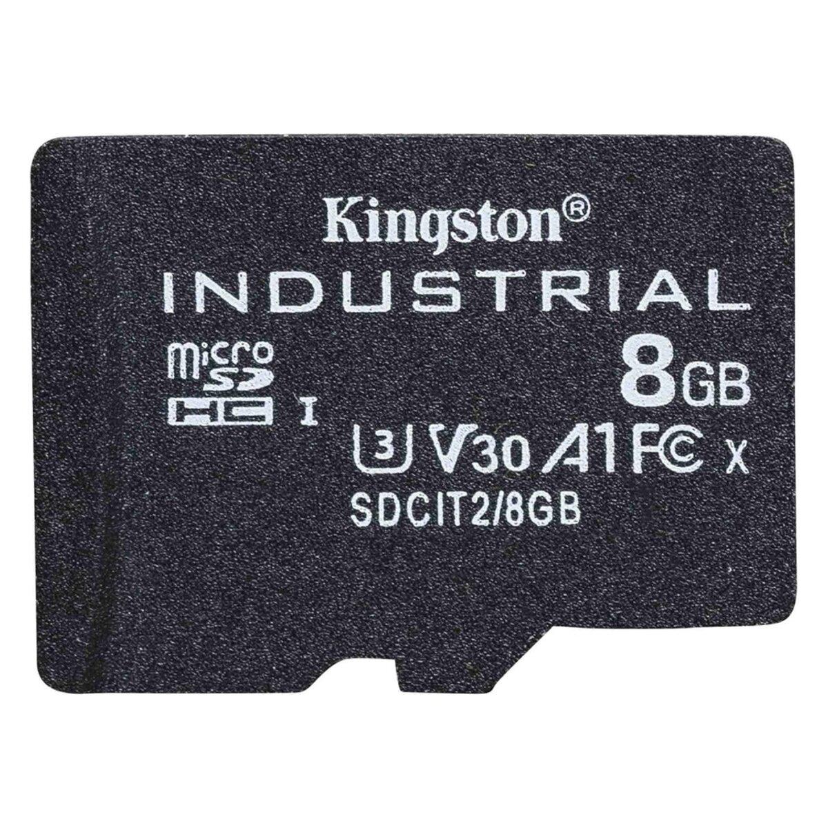 Карта памяти Kingston Industrial 8 GB microSDHC UHS-1 U3 class 10 V30 A1 (SDCIT2/8GBSP)