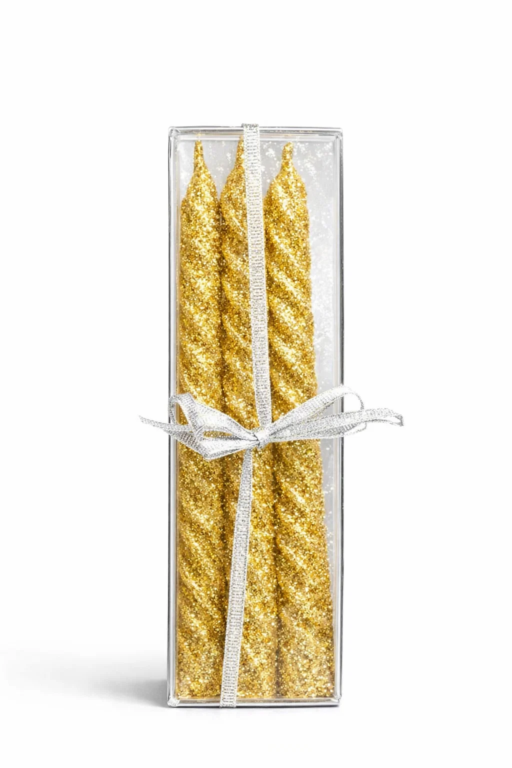 Набор свечей праздничных с блеском для торта и декора 15 см 3 шт. Золотой (31323815)