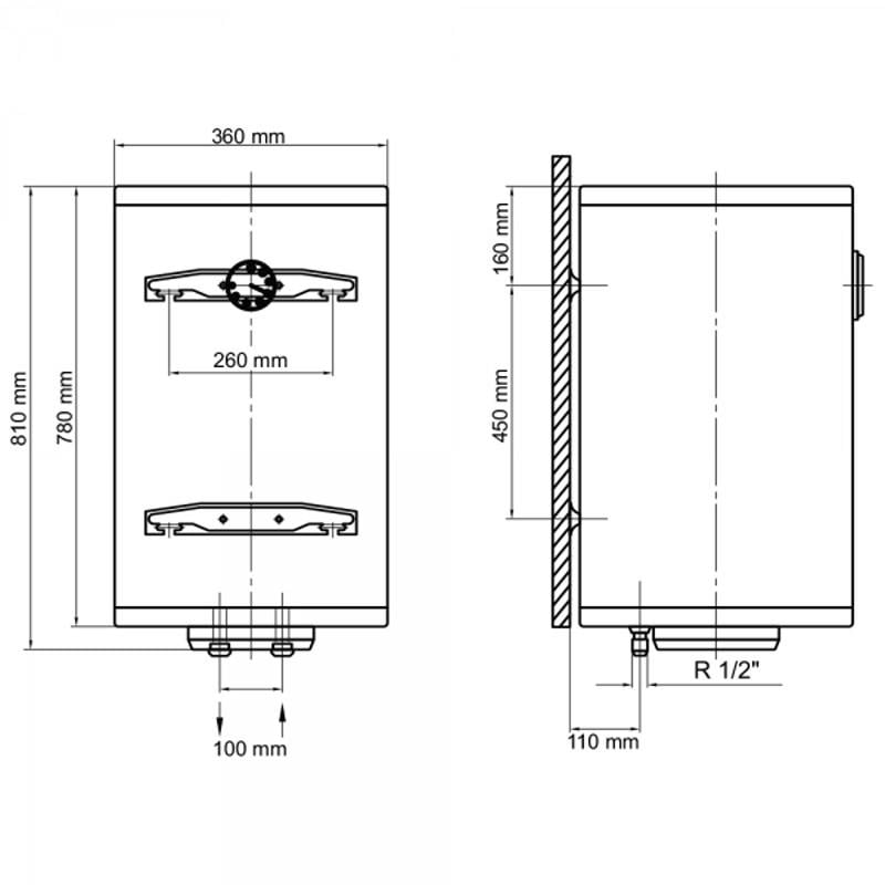 Бойлер Arti WHV Slim Dry 2 узкий сухой тэн 80 л (602238) - фото 4