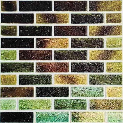 Панель самоклеюча 3D під цеглу зелений мікс 700x770x4 мм