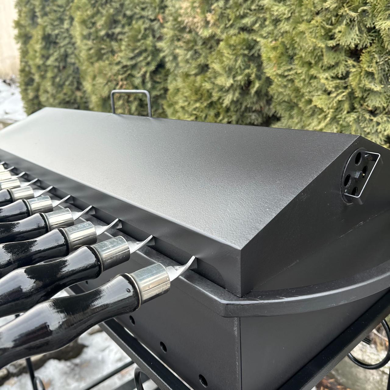 Кришка універсальна-барбекю Metalzavod для мангалу на 12 шампурів 86,5х33х13 см (KRSHK-MB12) - фото 4 Кришка універсальна-барбекю Metalzavod для мангалу на 12 шампурів 86,5х33х13 см (KRSHK-MB12) - фото 4