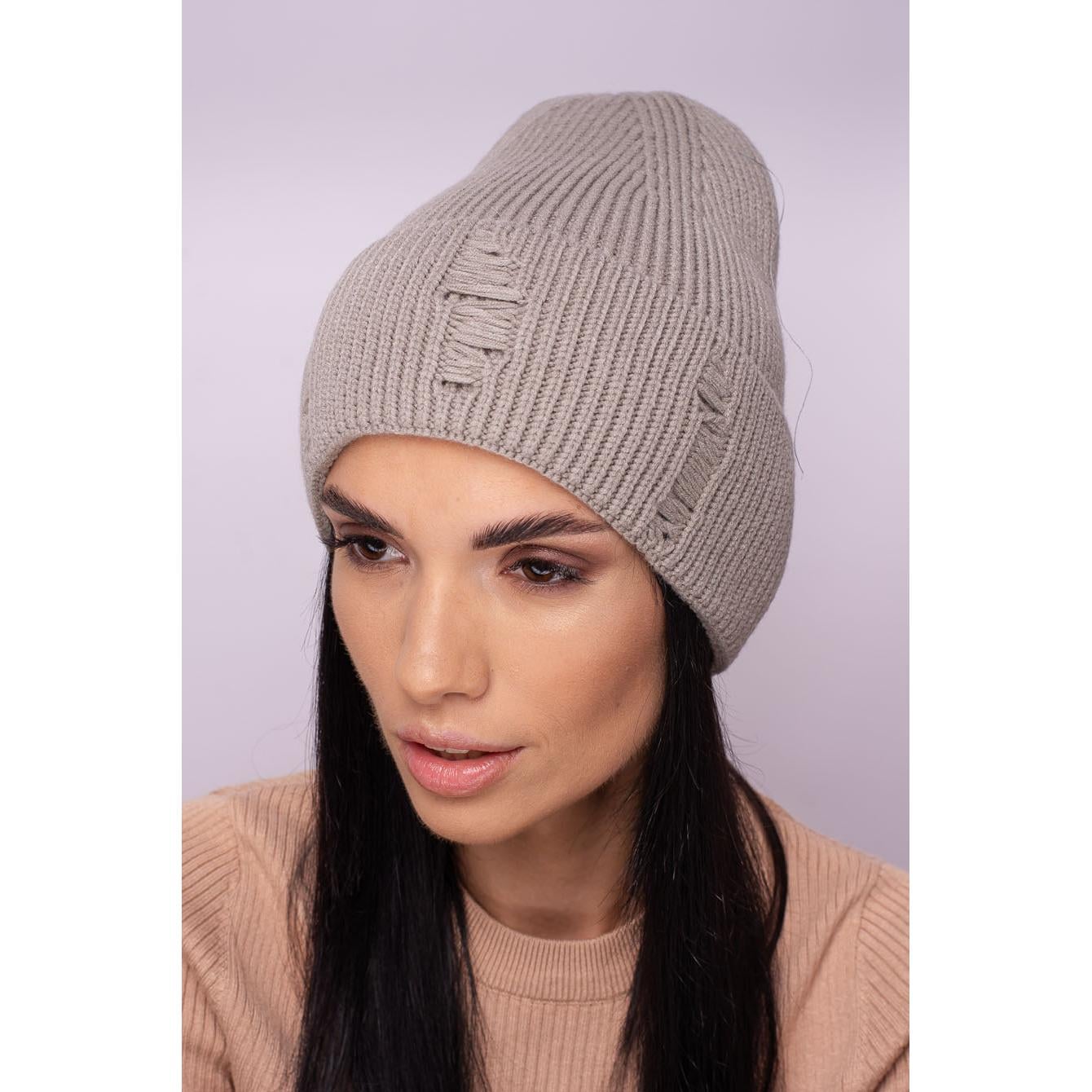 Шапка женская шерстяная Leks Нирвана one size Фисташковый