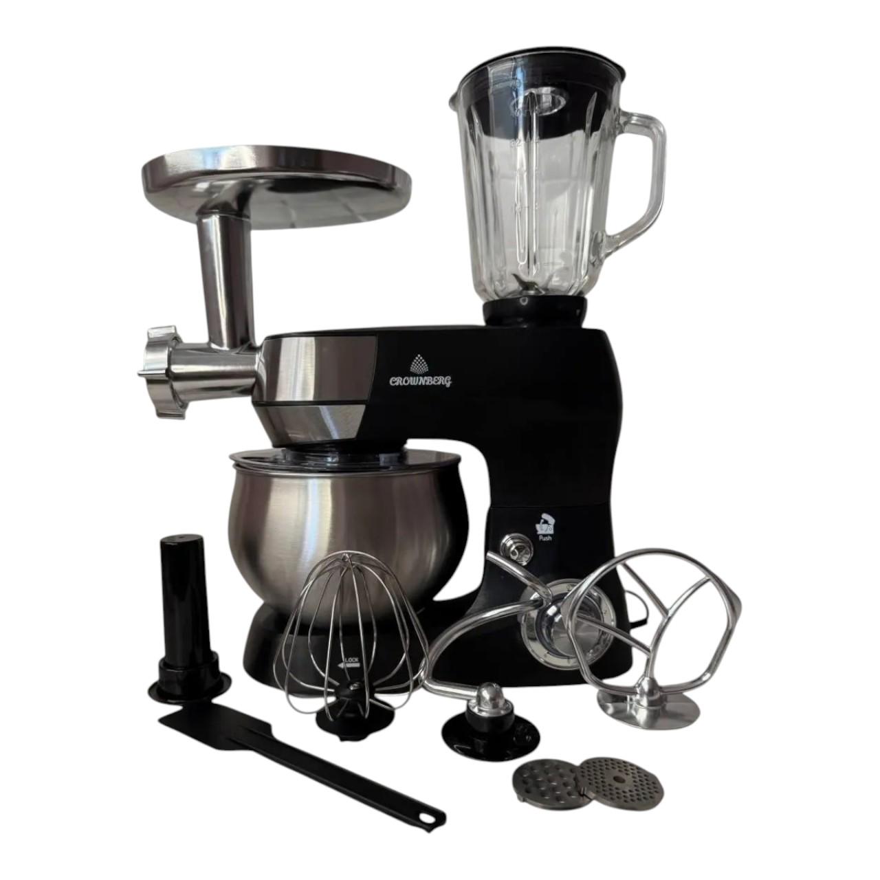 Комбайн кухонний Crownberg CB-3409 кухонна машина з місткою чашею та імпульсним режимом 2600 Вт 5 л (є309)
