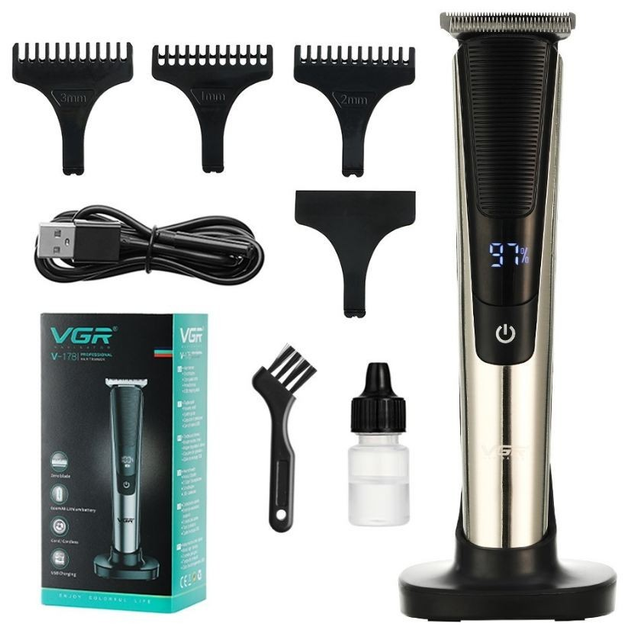 Машинка профессиональная с насадками аккумуляторная (VGR-178)