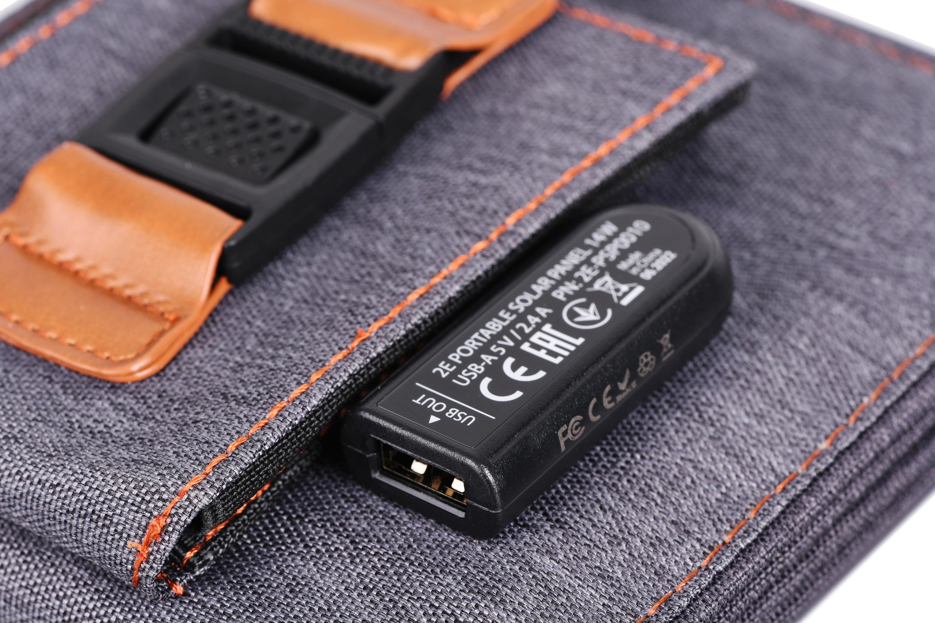 Сонячна панель портативна 2E 14 Вт USB-A 5V/2,4A - фото 3 Сонячна панель портативна 2E 14 Вт USB-A 5V/2,4A - фото 3