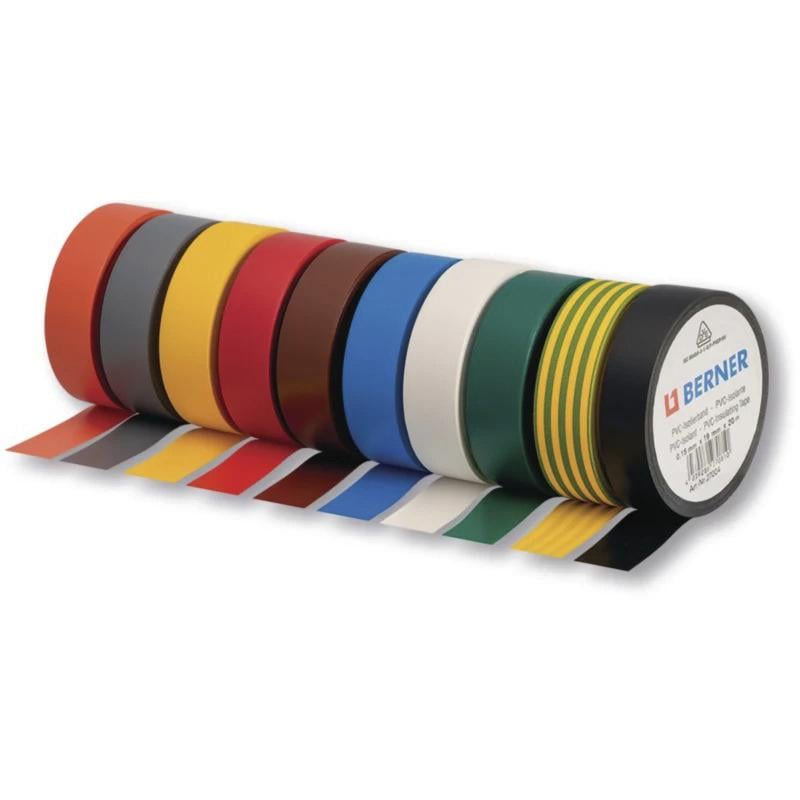 Ізолента Berner ПВХ 15 мм х 10 м Жовтий (49593)
