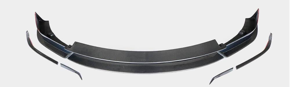 Накладка на передний бампер Lip DDCarbon V3 для Tesla Model X 2016-2020 карбон (138444)