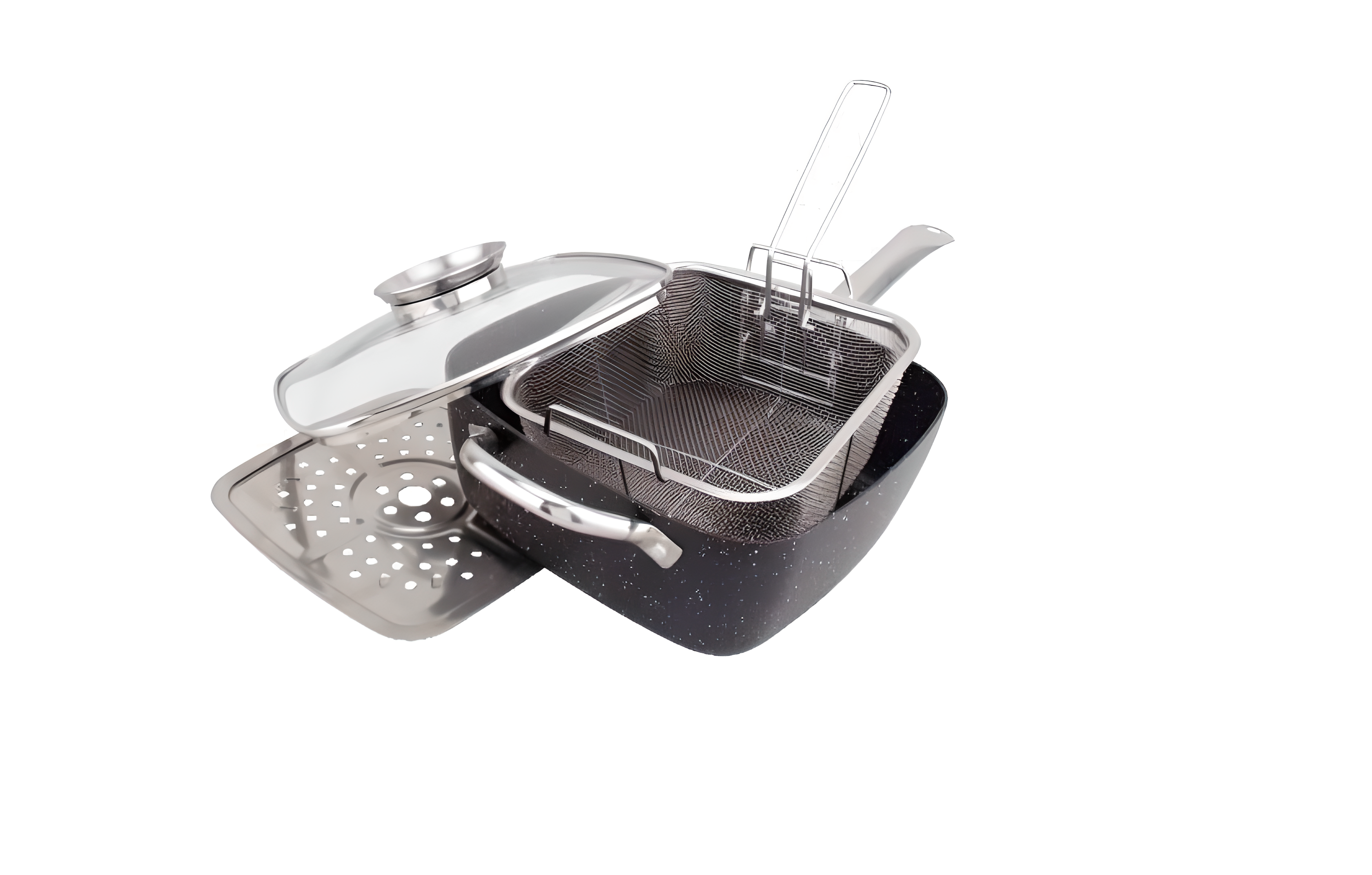 Набор посуды 3в1 Edenberg EB 12111 квадратная жаровня/пароварка/фритюрница 24x24x9,5 см (3465745734)