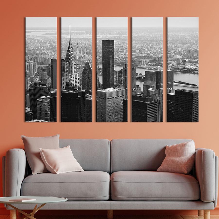 Модульная картина из 5 частей Небоскрёбы Манхэттена 132x80 см (363-51)