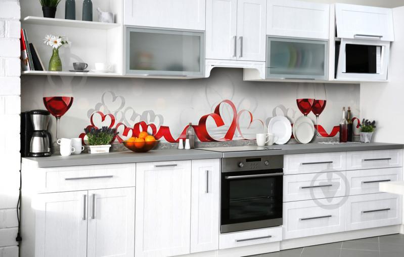 Скинали на кухню Zatarga «Бокал любви» 600х2500 мм виниловая 3Д наклейка кухонный фартук самоклеящаяся Скинали на кухню Zatarga «Бокал любви» 600х2500 мм виниловая 3Д наклейка кухонный фартук самоклеящаяся