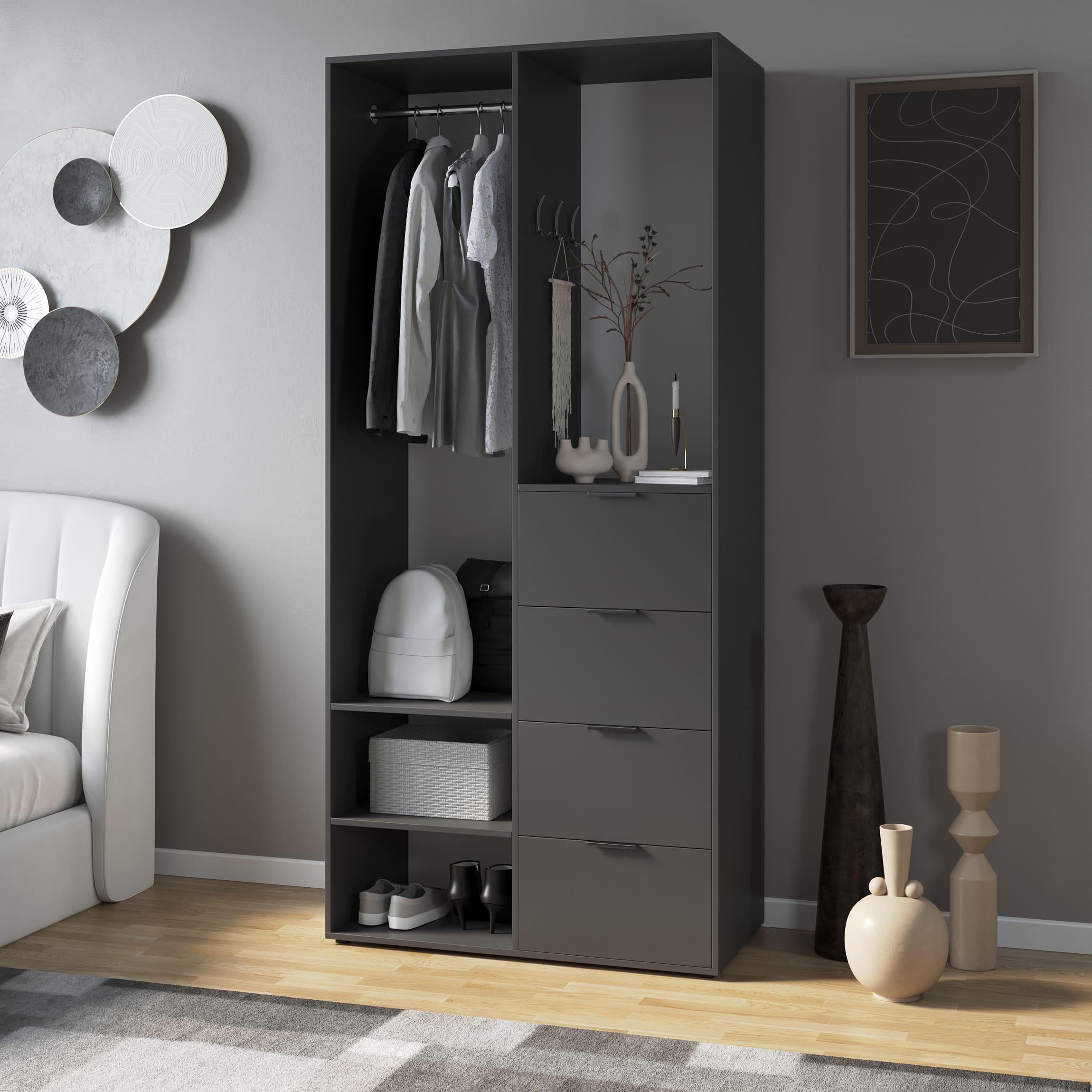 Прихожая с ящиками для одежды и обуви Антрацит (380682)