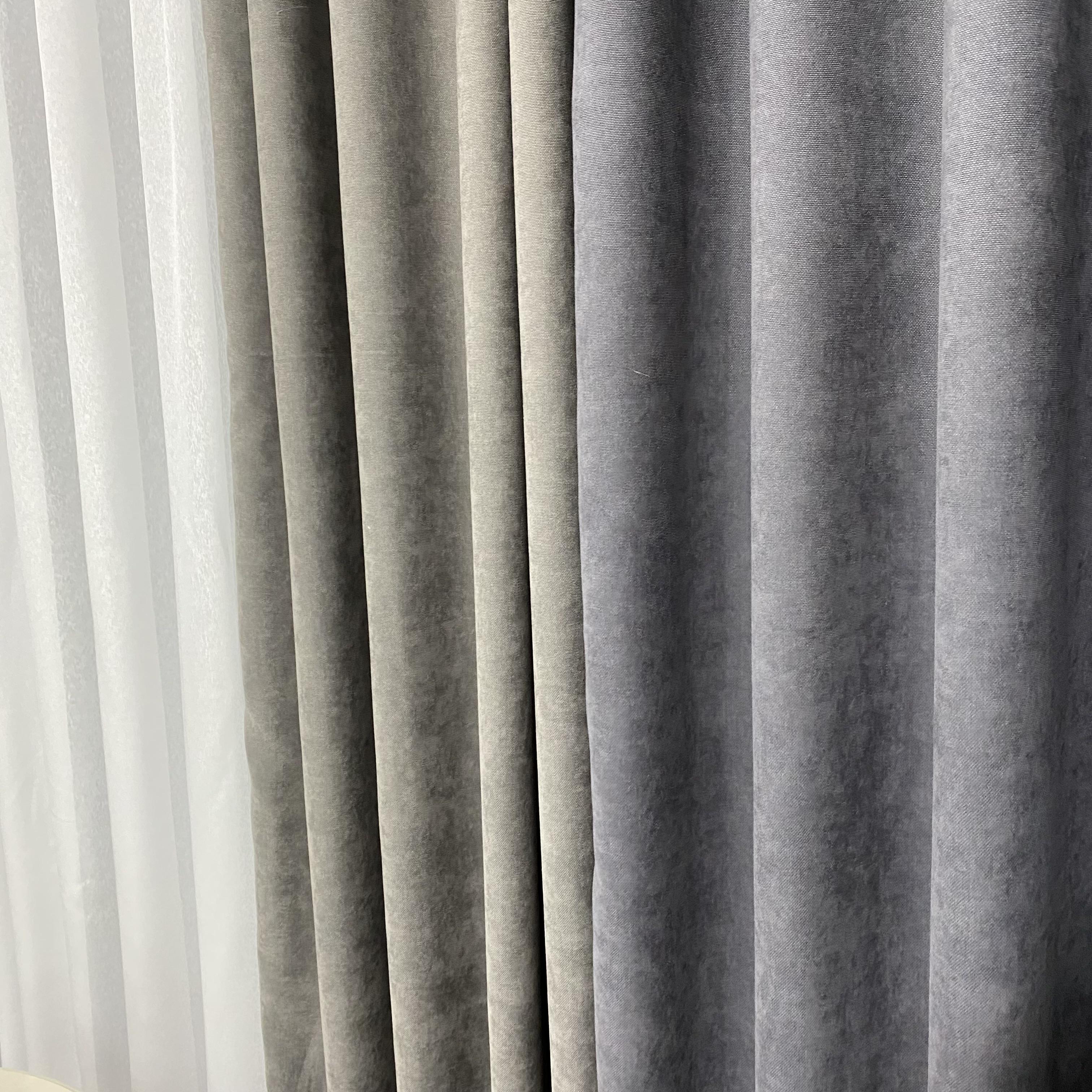 Шторы микровелюр TG Home Дуэт №450 1,50х2,70 м Графитовый/Серый (450-342/339) - фото 10