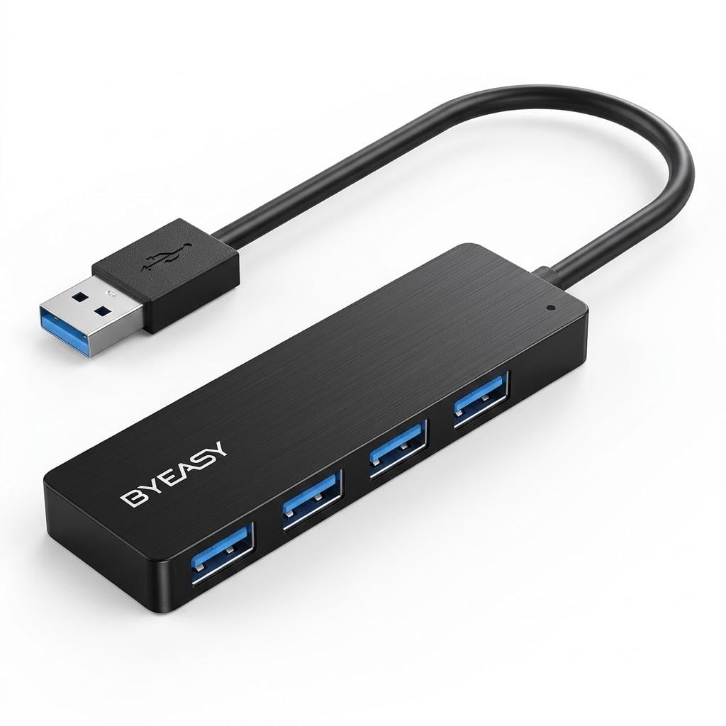USB-хаб BYEASY 4-Port USB 3.0 Ultra Slim Leather Black (33033137) USB-хаб BYEASY 4-Port USB 3.0 Ultra Slim Leather Black (33033137)