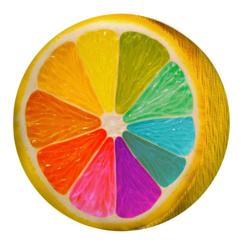 Подушка круглая Радужный лимон 35х7,5 см (PP_15M074)
