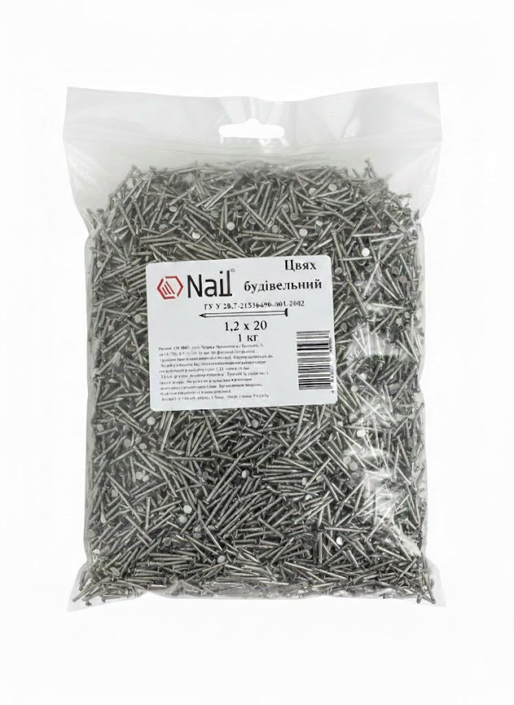 Гвозди строительные Nail 1,2х20 DIN 1151 бп упаковка 1 кг (405115) Гвозди строительные Nail 1,2х20 DIN 1151 бп упаковка 1 кг (405115)