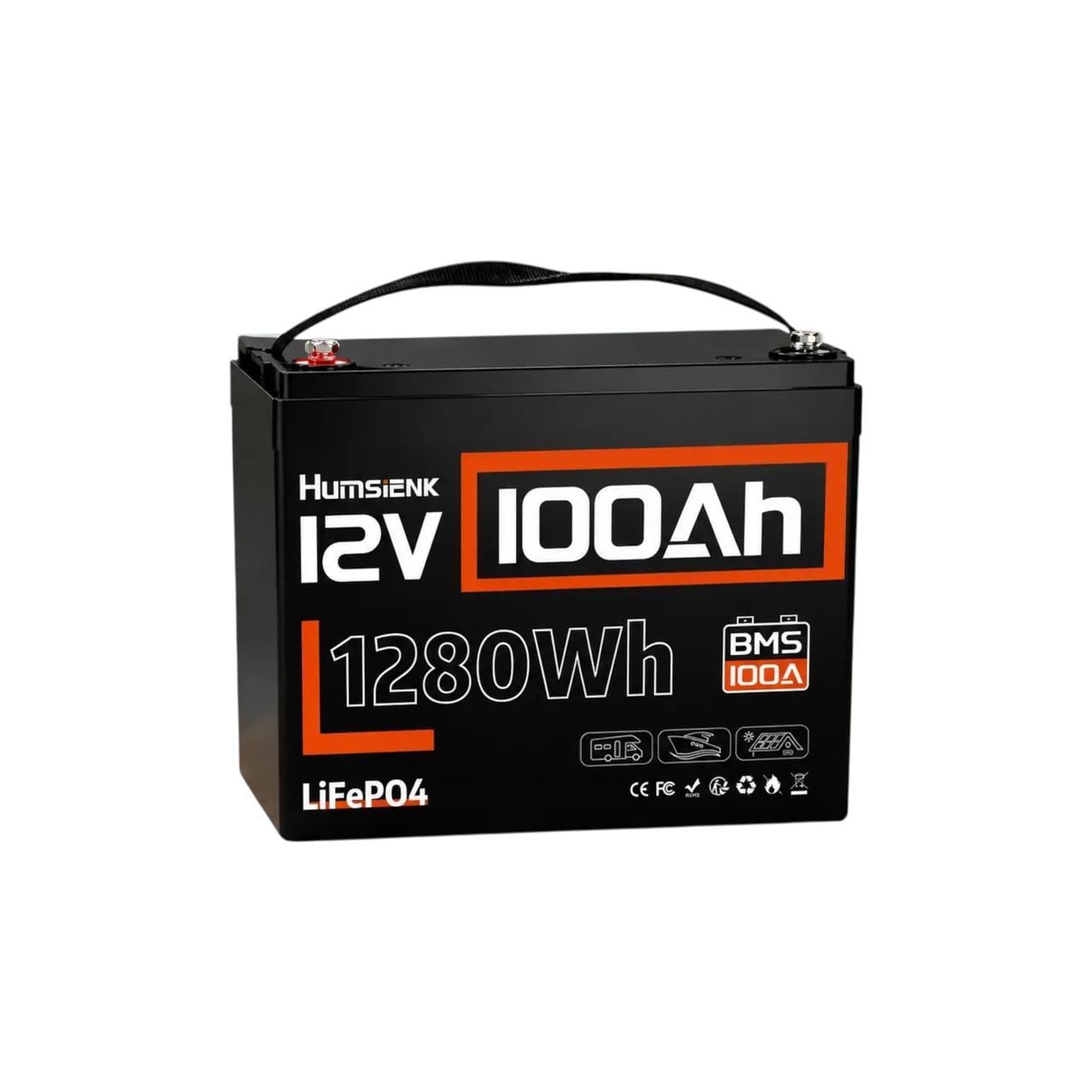 Акумулятор LiFePO4 HUMSIENK 12V 100 Ah 1280 Вт/год (010050)
