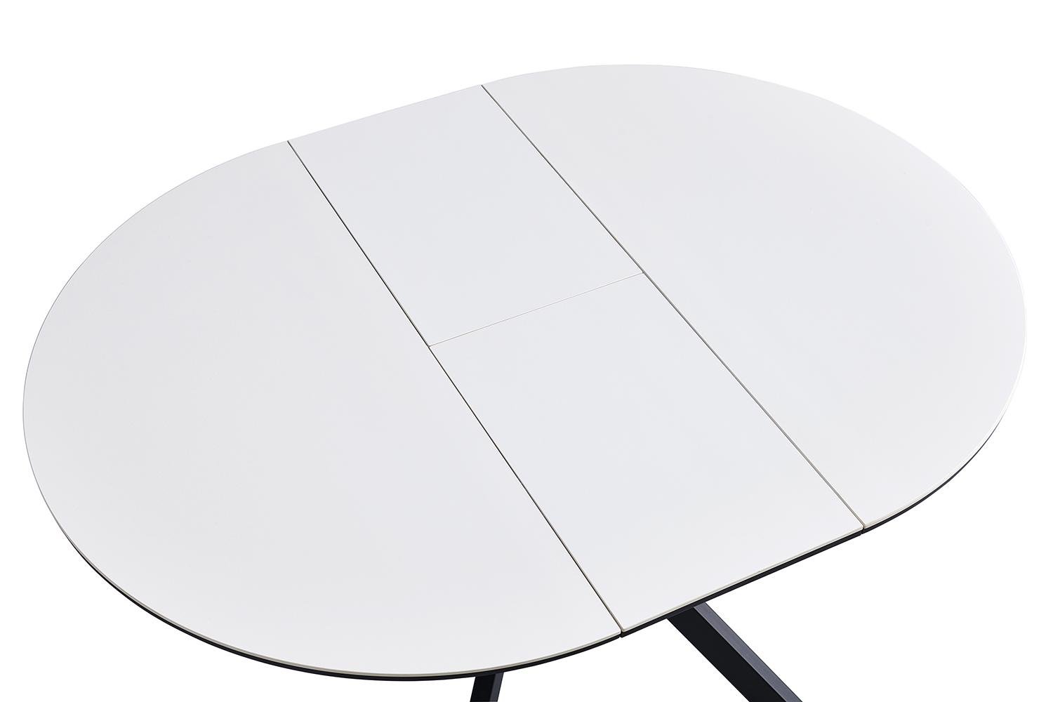 Стол обеденный Tilla раскладной 4-6 мест 105 см Pure white ceramic top black base (16208) - фото 7