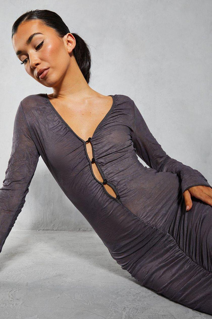 Сукня-туніка Misspap максі Сірий (29550720) - фото 3 Сукня-туніка Misspap максі Сірий (29550720) - фото 3