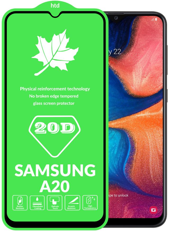 Защитное стекло 20D Glass для Samsung Galaxy A20 A205 большой радиус (15756)