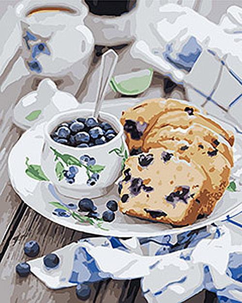 Картина по номерам Идейка "Черничное наслаждение" 40х50 см (KHO5543)