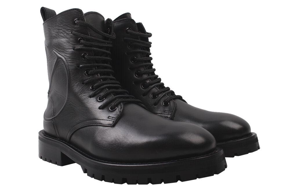 Ботинки Aquamarin на низком ходу женские из кожи р. 38 Черный (1643-9DHC)