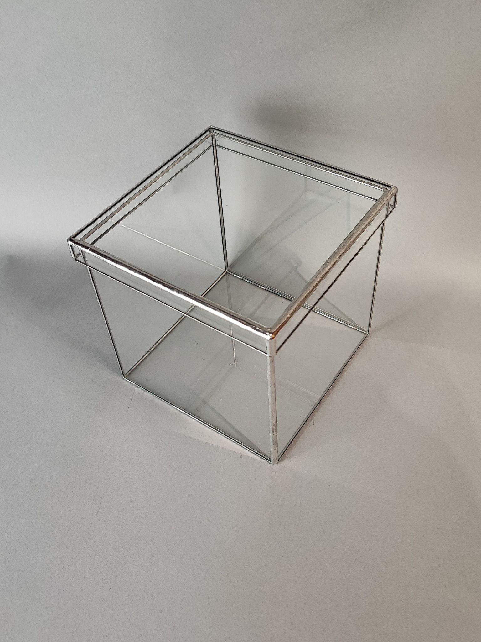 Куб стеклянный пустой с крышкой без наполнения флорариум ХL 30х30х30 см