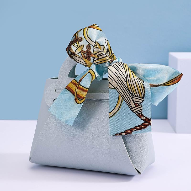 Подарункова сумочка GiftBag з бантом 2 шт. Блакитний (2783)