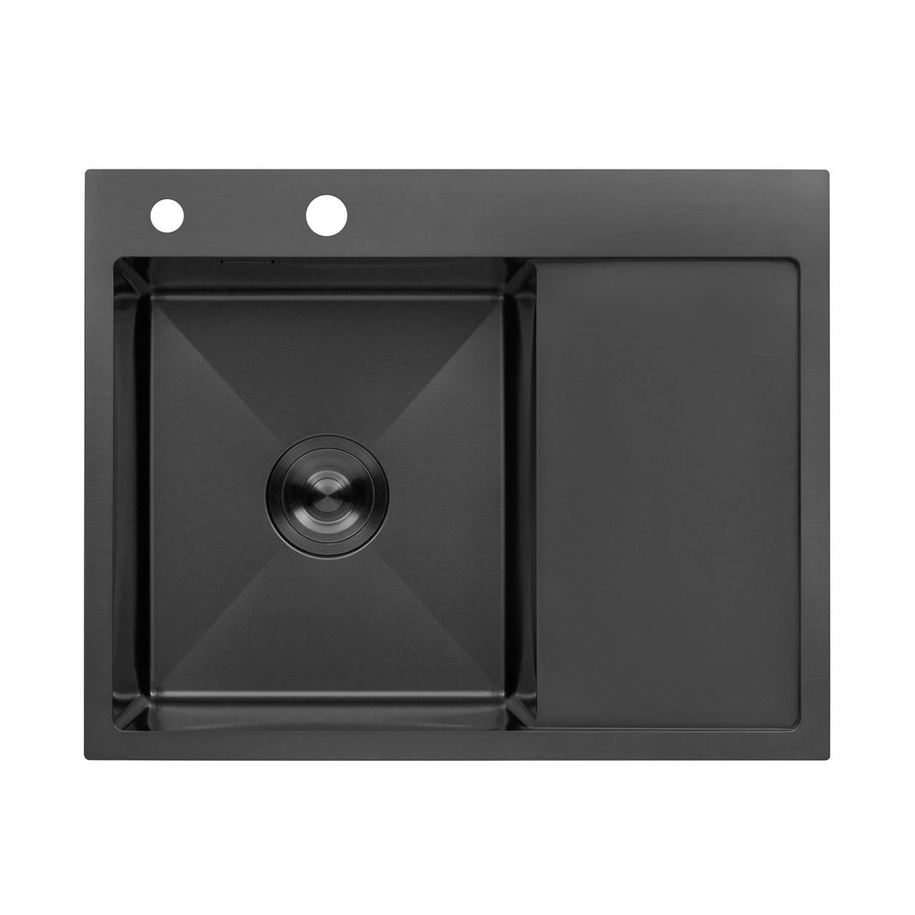 Мойка кухонная Kroner KRP Schwarze 6350LHM PVD 3,0/1,0 мм (CV031322)