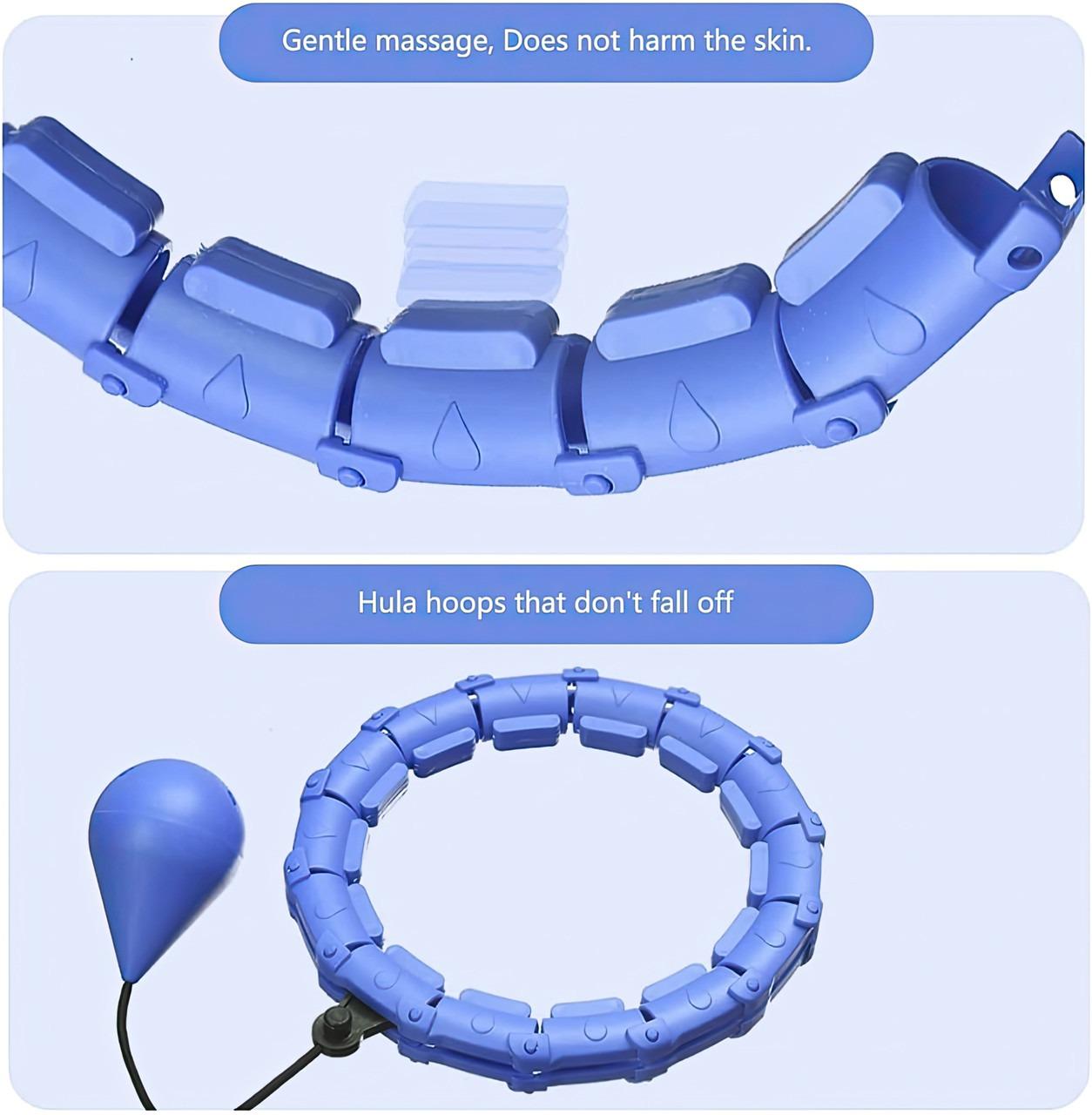 Хулахуп для похудения Hoola Hoop Massager и тканевые резинки для фитнеса Luting 3 шт. Синий (3000182-TOP-2) - фото 7