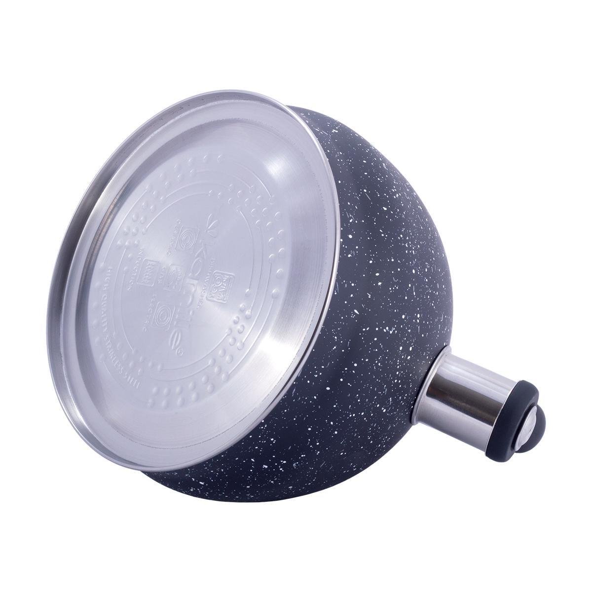 Чайник Kamille из нержавеющей стали со свистком и нейлоновой ручкой 2 л Черный мрамор (14880113) - фото 2 Чайник Kamille из нержавеющей стали со свистком и нейлоновой ручкой 2 л Черный мрамор (14880113) - фото 2