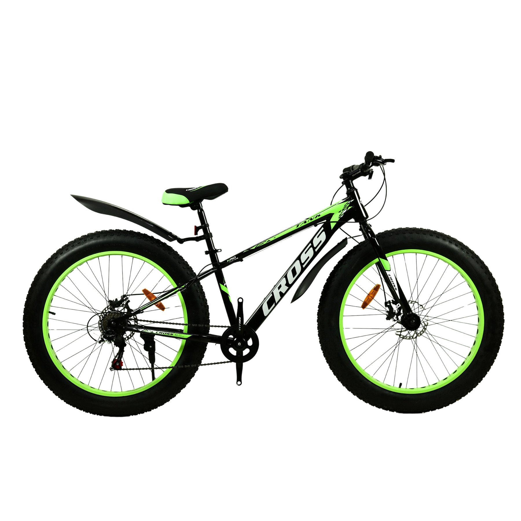 Велосипед фэтбайк Cross 26х4" Tank 2025 15" Black/Green