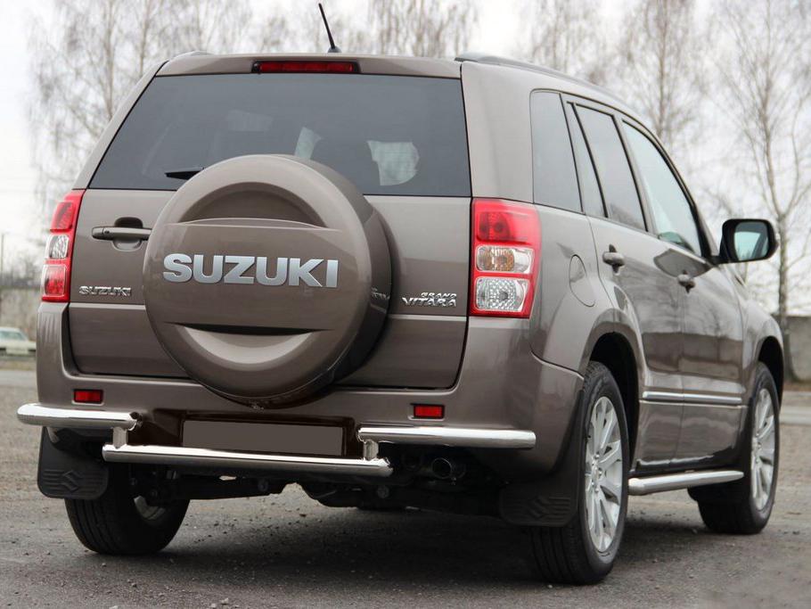 Задняя защита AK003-2 CAN для Suzuki Grand Vitara 2005-2017 гг. нержавеющая сталь Хром